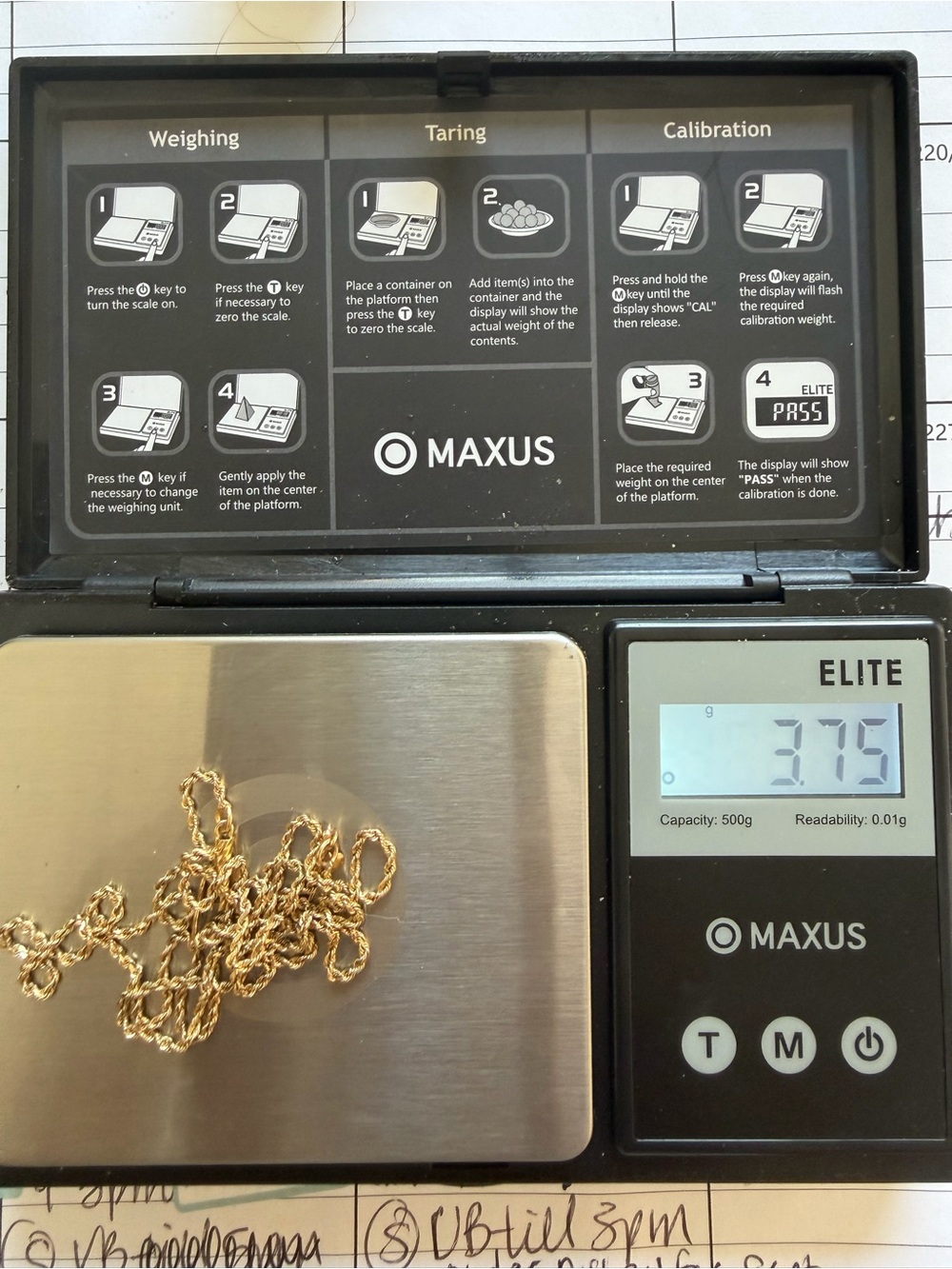Gold Rope Chain Necklace 14 kt solid 20 inch clasp with safety diamond cut